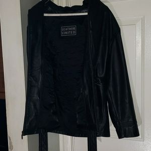 Leather Limited jacket, size small, waist length, Black